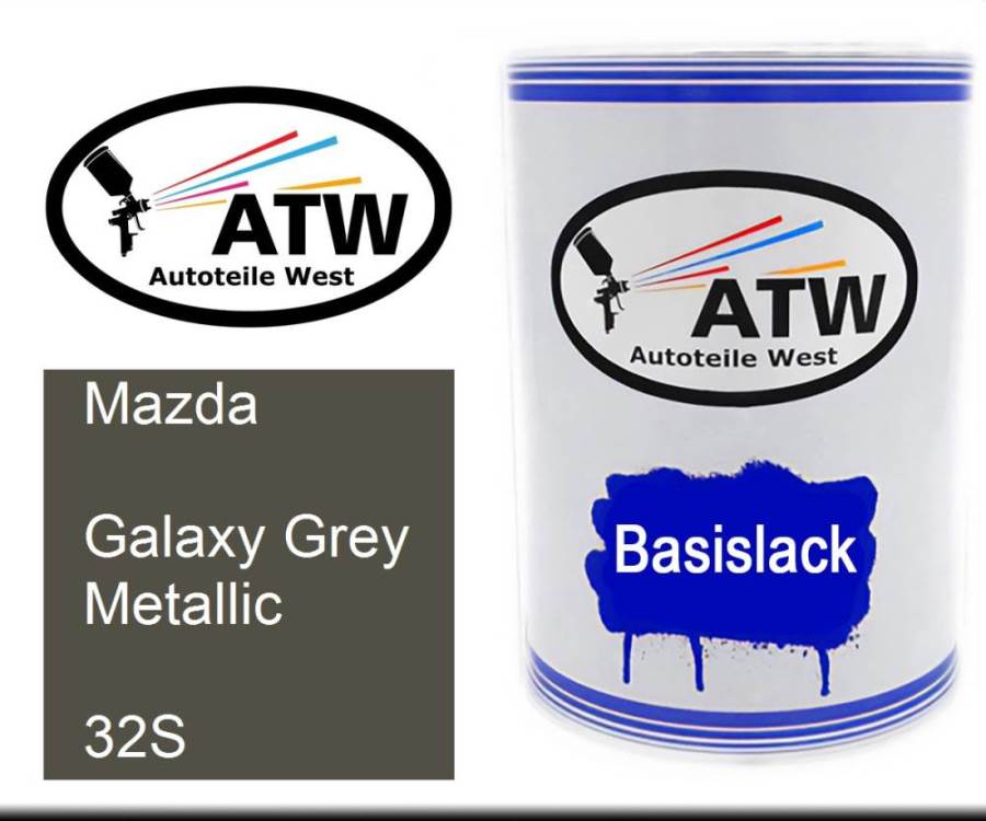 Mazda, Galaxy Grey Metallic, 32S: 500ml Lackdose, von ATW Autoteile West.